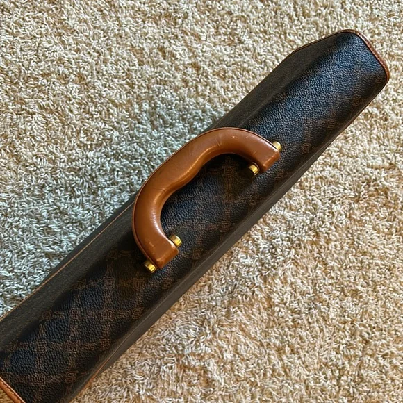 Bally Black and Brown Monogram Briefcase Computer Bag- Rare! - Picture 6 of 12